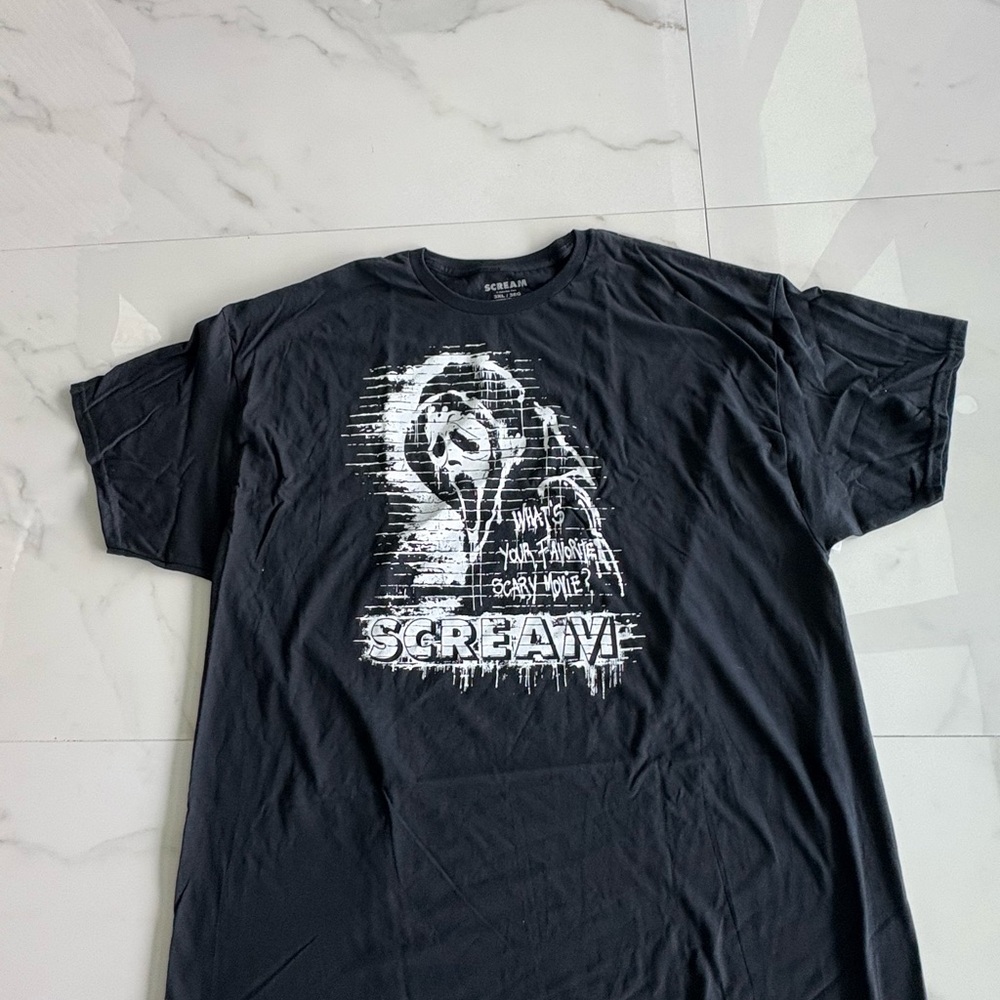 Scream Graphic Black T-Shirt 3XL NEW